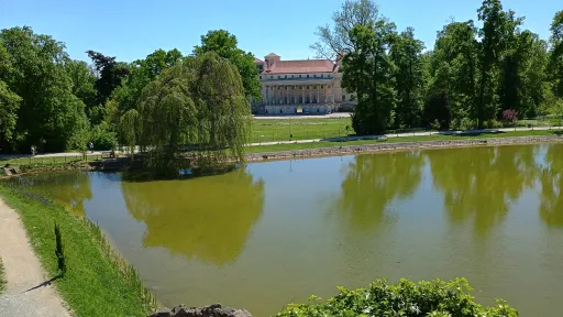Facade of Esterh&aacute;zy palace, view from the temple of Leopoldine
