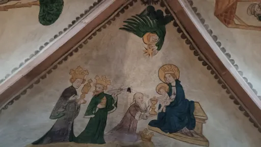 Adoration of the magi, ceiling painting in the crypt of Basel cathedral