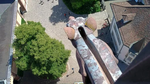 Look down from Basel cathedral tower