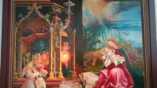 Angels concert and Mary with child, Isenheim altar