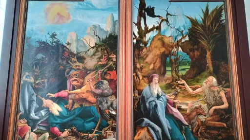 Temptation of Saint Anthony and visiting Saint Paul the hermit, Isenheim altar