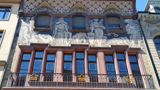 Painted house facade, Basel