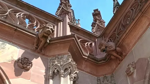 Detail of two gargoyles, Strasbourg cathedral