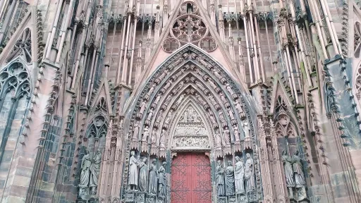 Southern (right) portal on the western facade of Strasbourg cathedral