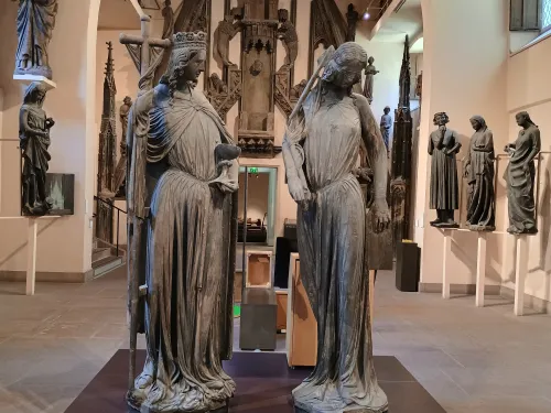 Ecclesia and Synagogue, original sculptures from Strasbourg cathedral, Maison de l'Oevre Notre-Dame