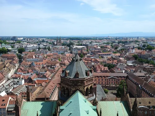In view of Strasbourg from the platform of the cathedral