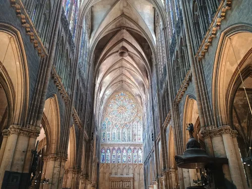In view of the great western rose window, Metz cathedral