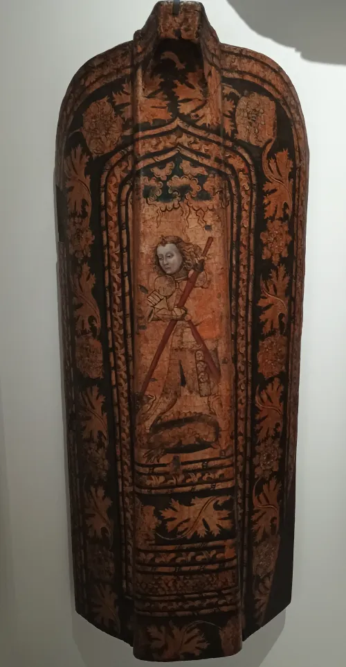Pavise with depiction of St. Georg, 15th century, Wien Museum