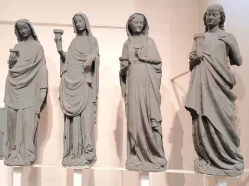 Wise virgins, original sculptures from Strasbourg cathedral, Maison de l'Oevre Notre-Dame