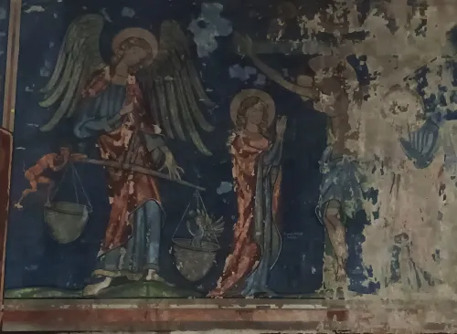 Angel weighing souls, Saint-Pierre-le-Jeune, Strasbourg