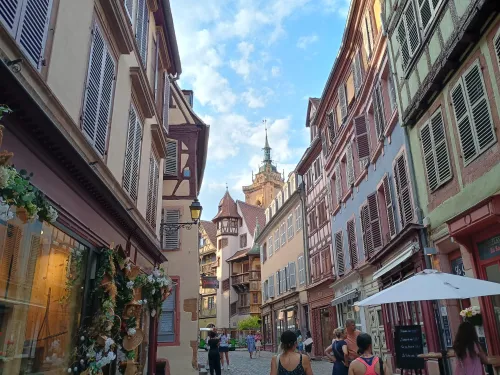 Blick auf das Maison Pfister und die Sankt Martinskirche, Colmar