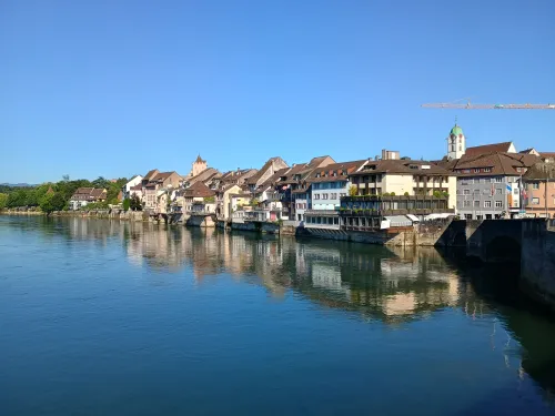 Blick &uuml;ber den Rhein auf die schweizerische Seite von Rheinfelden